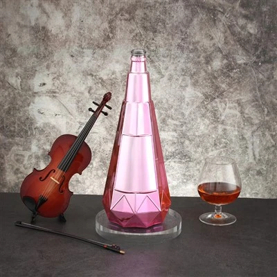 Bottiglia di vetro rosa da 700 ml per whisky
